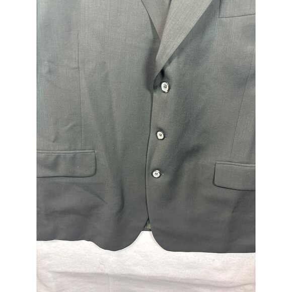Mens Dark Green Three-Button Suit Jacket With Notch Lapel & Inner Lining - Picture 5 of 16